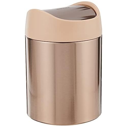 심플휴먼 simplehuman 1.5 Liter / 0.4 Gallon Mini Countertop Trash Can, Rose Gold Stainless Steel