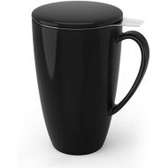 [아마존베스트]Sweese 201.112 Porcelain Tea Mug with Infuser and Lid, 15 OZ, Black