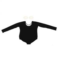Abaodam Dance Costumes Stylish Long Sleeve Costume Stretchy Ballet Dance Clothes (Black)-