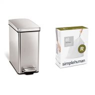 simplehuman 10 litre profile step can fingerprint-proof brushed stainless steel + code R 60 pack liners