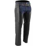 Milwaukee Leather SH1173 Womens Black Classic Hip Pocket Leather Chaps