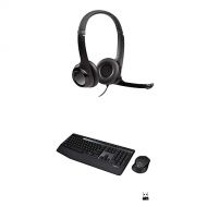 Logitech USB Headset H390 with Noise Cancelling Mic and MK345 Wireless Combo ? Full-Sized Keyboard with Palm Rest and Comfortable Right-Handed Mouse