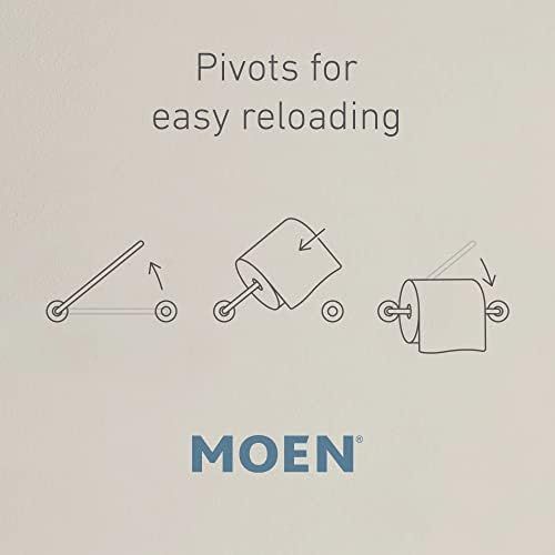  Moen YB8408CH Weymouth Double Post Pivoting Toilet Paper Holder, Chrome