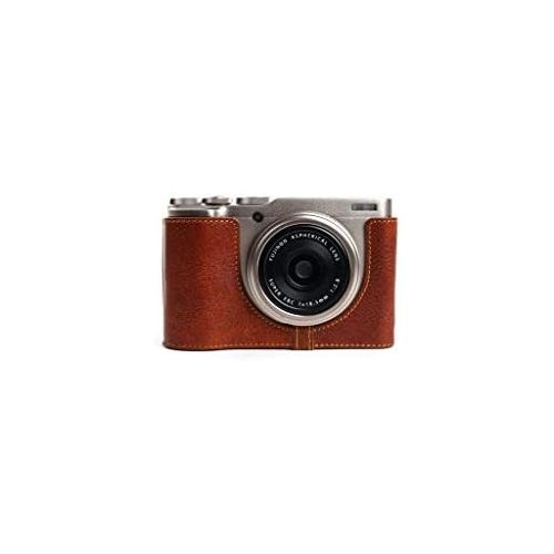  TP Original Handmade Genuine Real Leather Half Camera Case Bag Cover for FUJIFILM X-F10 XF10 Rufous Color