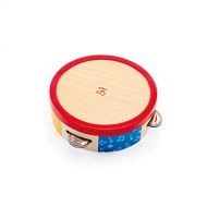 Hape Tap-Along Tambourine | Wooden Tambourine Drum for Kids, Musical Instrument for Children 12 Months and Up