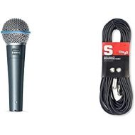 [아마존베스트]-Service-Informationen Shure Beta 58A Dynamic Vocal Microphone with Supercardioid Pattern for Professional Sound and Studio Recording & Stagg SMC10 Microphone Cable (10m, XLR Female to XLR Male)