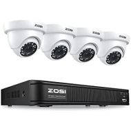 [아마존베스트]ZOSI 1080P H.265+ Home Security Camera System,5MP Lite 8 Channel Surveillance DVR and 4 x 1080p Weatherproof CCTV Dome Camera Outdoor Indoor with 80ft Night Vision, Remote Access (