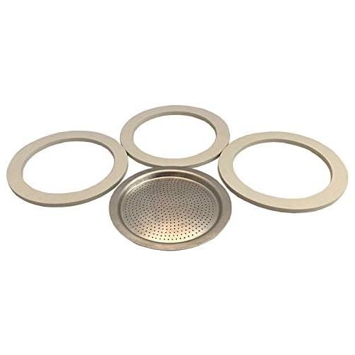  [아마존베스트]Generisch Replacement seal for espresso maker, suitable for Bialetti aluminium, 6 cups, 3 x sealing ring, 1 x replacement sieve.
