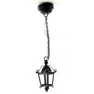 Melody Jane Dolls Houses Melody Jane Dollhouse Black Hanging Victorian Lantern Lamp Miniature LED Battery Light