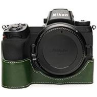 TP Original Handmade Genuine Real Leather Half Camera Case Bag Cover for Nikon Z5 Green Color