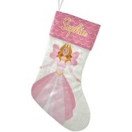 FunnyCustomShop OOshop Personalized Christmas Stockings Pink Princess with Name Custom Xmas Holiday Fireplace Festive Gift Decor 17.52 x 7.87 Inch