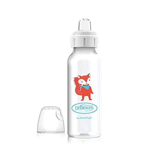  Dr. Browns Options+ Sippy Spout Baby Bottles, Fox & Lion, 8 Ounce, 2 Count