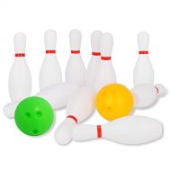 Liberry Kids Bowling Set Includes 10 Classical White Pins and 2 Balls, Suitable as Toy Gifts, Early Education, Indoor & Outdoor Games, Great for Toddler Preschoolers and School-age