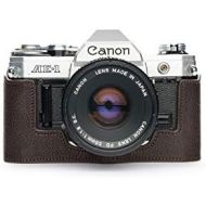 TP Original Handmade Genuine Real Leather Half Camera Case Bag Cover for Canon AE-1 (No Handle) Coffee Color