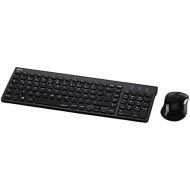 [아마존베스트]Hama Wireless Keyboard with Mouse Set (Silent Computer Keyboard with Flat Keys, Numeric Keypad, German QWERTZ Layout, Optical Wireless Mouse, 1200 dpi, 8 m Range) Black