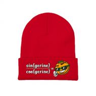 GERCASE Mathematics Tangerine Joke Math Design Red Beanie Adults Unisex Men Womens Kids Cuffed Plain Skull Knit Hat Cap