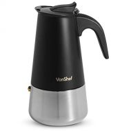 VonShef Stovetop Espresso Maker (6 Cup) ? Matte Black Stainless Steel, Moka Pot/Stove Top Coffee Percolator, Easy Clean & Quick Operation ? Perfect Birthday or Housewarming Gift, 1