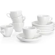 [아마존베스트]Sweese 401.001 Porcelain Espresso Cups with Saucers - 2 Ounce - Set of 6, White