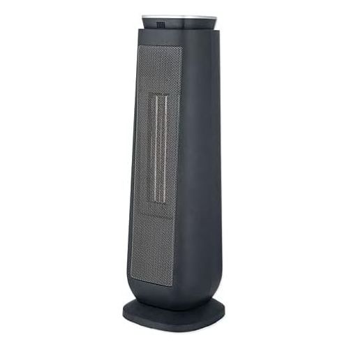  Alera HECT24 7.17 in. x 7.17 in. x 22.95 in. Ceramic Heater Tower with Remote Control - Black