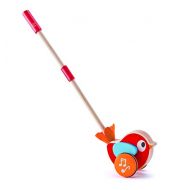 Hape Lilly Musical Push Along | Wooden Push Along Baby Walking Bird, Playful Kids Toy with Detachable Stick