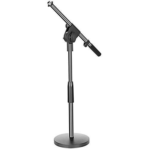 니워 [아마존베스트]Neewer Table microphone stand with 5/8 inch thread attachment for boom for dynamic condenser microphones, height ranges 40-53 cm, metal-weighted base for recording and podcasting