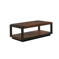 Scott Living 705658 Sawyer Coffee Table with Metal Frame Vintage Bourbon and black