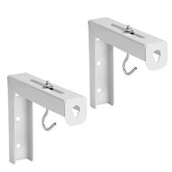 Mount-It! Projector Screen Wall Mount L-Brackets - Wall Hanging Bracket For Home Projector and Movie Screens, 6 inch Adjustable Mounting Hooks For Projection Screen, 1 Pair, White,