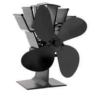 Dolity 4 Blade Heat Powered Stove Fan for Wood/Log Burner/Fireplace, to Increases 80% Warm Air, Eco Friendly Black