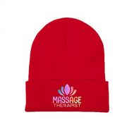 GERCASE Massage Therapist Red Beanie Adults Unisex Men Womens Kids Cuffed Plain Skull Knit Hat Cap
