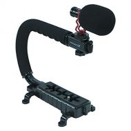 Cam Caddie Scorpion Jr Camera Stabilizer with VEYDA Universal Video Shotgun Microphone Bundle - Black