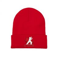 GERCASE Chinese Kung Fu Qi Gong Martial Arts Red Beanie Adults Unisex Men Womens Kids Cuffed Plain Skull Knit Hat Cap