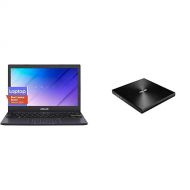 ASUS 11.6 Ultra Thin Laptop (L210MA DB01) Intel N4020, 4GB RAM, 64GB Storage and ASUS ZenDrive Slim External 8X DVD Burner Optical Disc Drive (SDRW 08U9M U/BLK)