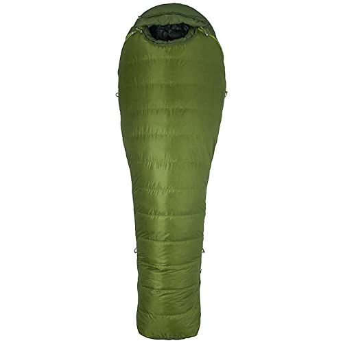 마모트 MARMOT Never Winter Sleeping Bag: 30F Down Cilantro/Tree Green, Long/Right Zip