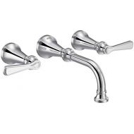 Moen TS44104 Colinet Traditional Lever Handle Wall Mount Bathroom Faucet Trim, Valve Required, Chrome