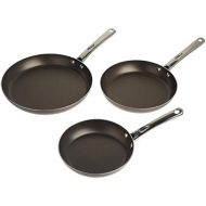 Farberware Kitchen Ease Nonstick Fry Pan Skillet Set, 8 Inch, 10 Inch, and 11 Inch, Black