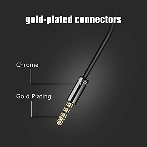  [아마존베스트]ARCHEER Aux cable (1.5 m), 3.5 mm audio stereo jack cable, 4 pin stereo audio cable (copper sleeve/hi-fi sound) suitable for smartphones, tablets, MP3 players, PC, home/car stereos, car et