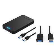 SABRENT 2.5-Inch SATA to USB 3.0 Tool-Free External Hard Drive Enclosure + 22AWG 3 Feet USB 3.0 Extension Cable