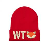GERCASE What The Fox Red Beanie Adults Unisex Men Womens Kids Cuffed Plain Skull Knit Hat Cap