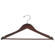 ClosetHangerFactory Walnut & Chrome Flat Suit Hanger (Petite Size) [ Bundle of 25 ]