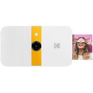 [아마존베스트]KODAK Smile Instant Print Digital Camera  Slide-Open 10MP Camera w/2x3 ZINK Printer (White/ Yellow)