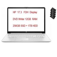 Newest HP 17.3 FHD Laptop for Business and Student, 10th Gen Intel Quad-Core i5-10210U 12GB RAM 256GB SSD + 1TB HDD DVD Writer, Backlit Keyboard, Win 10 + Greeleaf Cloth