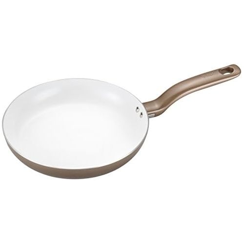  T-fal C72807 Initiatives Nonstick Ceramic Coating PTFE PFOA and Cadmium Free Scratch Resistant Dishwasher Safe Oven Safe Fry Pan Cookware, 12-Inch, Gold