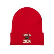 GERCASE Class of 2034 Red Beanie Adults Unisex Men Womens Kids Cuffed Plain Skull Knit Hat Cap