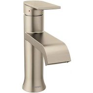 Moen 6702BN Genta One-Handle Single Hole Modern Bathroom Sink Faucet with Optional Deckplate, Brushed Nickel