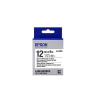 Epson LabelWorks Strong Adhesive LK (Replaces LC) Tape Cartridge 1/2 Black on White (LK-4WBW) - for use with LabelWorks LW-300, LW-400, LW-600P and LW-700 Label Printers
