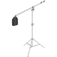 [아마존베스트]Neewer Photo Studio 2-in-1 Light Stand 123-385 cm Height Adjustable with 216 cm Boom Arm and Sandbag to Support Umbrellas Softbox Flash for Video Photography (Silver)