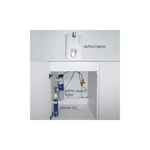  BRITA Wassersprudler yource pro top - Elektronisch mit CO2 Zylinder - Mit Filter, Kuehlung fuer Lieblingswasser vom Wasseranschluss - Weiss