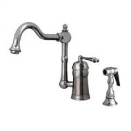 Whitehaus Collection Whitehaus 3-3190-POCH Single-Handle Side Sprayer Kitchen Faucet in Polished Chrome