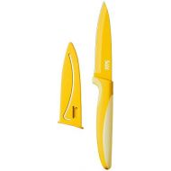 Silit Colorino Allzweckmesser 20 cm, Messer mit Schutzhuelle, Klingenstahl antihaftbeschichtet, Klinge 9 cm, Kunststoffgriff, gelb