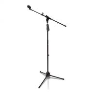 Pyle Universal Tripod Microphone Stand - M-6 Mic Mount Holder Height Adjustable from 37.5” to 63” Inch High and Extending Telescoping Boom Arm w/Lock Mechanism - Lightweight and Du